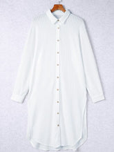 Load image into Gallery viewer, Button Up Collared Neck Slit Shirt Dress