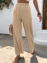 Load image into Gallery viewer, Textured High-Waist Wide Leg Pants