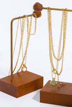 Load image into Gallery viewer, Copper 14K Gold Pleated Round Shape Aventurine Pendant Necklace