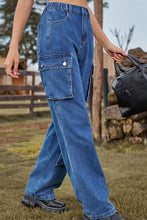 Load image into Gallery viewer, Loose Fit Long Jeans with Pockets