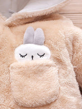 Load image into Gallery viewer, Baby Rabbit Decor Long Sleeve Hooded Snapped Jumpsuit