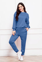 Load image into Gallery viewer, Round Neck Long Sleeve Sweatshirt and Pants Set