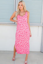Load image into Gallery viewer, Leopard Sleeveless Slit Midi Dress