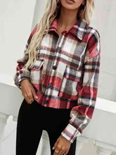 Load image into Gallery viewer, Plaid Collared Neck Button Down Jacket