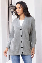 Load image into Gallery viewer, Button Up Long Sleeve Cardigan with Pockets