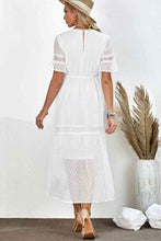 Load image into Gallery viewer, Swiss Dot V-Neck Short Sleeve Midi Dress