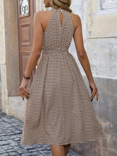 Load image into Gallery viewer, Printed Grecian Neck Midi Dress