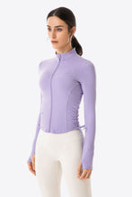 Load image into Gallery viewer, Side Drawstring Zip-Up Sports Jacket