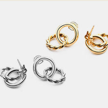 Load image into Gallery viewer, Copper Double-Hoop Earrings