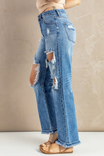 Load image into Gallery viewer, Frayed Hem Distressed Jeans with Pockets