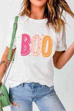Load image into Gallery viewer, Round Neck Short Sleeve BOO Graphic T-Shirt