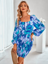Load image into Gallery viewer, Floral Square Neck Smocked Mini Dress