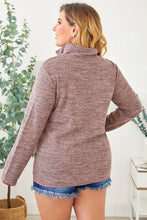 Load image into Gallery viewer, Plus Size Heathered Quarter Zip Pullover