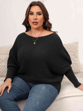 Load image into Gallery viewer, Full Size Boat Neck Batwing Sleeve Sweater