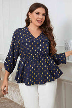Load image into Gallery viewer, Plus Size Notched Babydoll Blouse