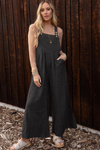 Load image into Gallery viewer, Texture Buttoned Wide Leg Overalls