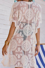 Load image into Gallery viewer, Lace-Up Sheer Cover Up