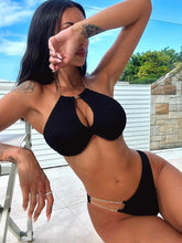 Load image into Gallery viewer, Halter Neck Chain Detail Two-Piece Bikini Set