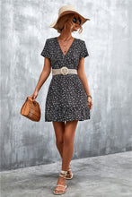 Load image into Gallery viewer, Ditsy Floral V-Neck Short Sleeve Dress