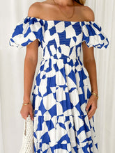 Load image into Gallery viewer, Tiered Smocked Puff Sleeve Dress