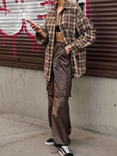 Load image into Gallery viewer, Drop Shoulder Plaid Shacket