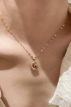 Load image into Gallery viewer, Inlaid Cubic Zirconia Moon Pendant Necklace