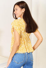 Load image into Gallery viewer, Double Take Floral Petal Sleeve Babydoll Top