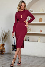Load image into Gallery viewer, Cutout Crisscross Round Neck Long Sleeve Dress