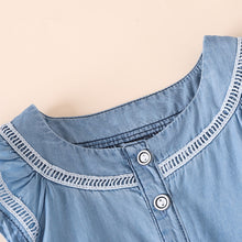 Load image into Gallery viewer, Contrast Round Neck Ruffle Hem Dress