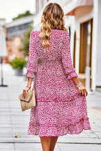 Load image into Gallery viewer, Leopard Surplice Tie Belt Slit Dress