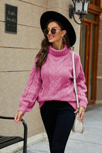Load image into Gallery viewer, Cable-Knit Turtleneck Sweater