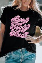 Load image into Gallery viewer, Round Neck Short Sleeve OPEN ROADS AHEAD Graphic Tee