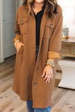 Load image into Gallery viewer, Texture Button Up Collared Neck Longline Shacket