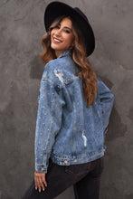 Load image into Gallery viewer, Studded Button Down Denim Jacket