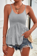 Load image into Gallery viewer, Scoop Neck Peplum Cami