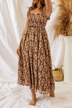 Load image into Gallery viewer, Floral Smocked Square Neck Dress