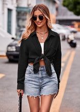 Load image into Gallery viewer, Textured Dropped Shoulder Longline Shirt