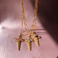 Load image into Gallery viewer, Copper Zircon Cross Pendant Necklace