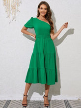 Load image into Gallery viewer, Tied Single Shoulder Midi Dress