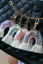 Load image into Gallery viewer, Fringe Trim Rainbow Key Chain