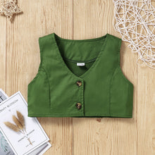 Load image into Gallery viewer, Baby Girl Buttoned V-Neck Tank and Skirt Set