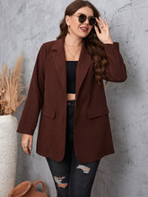 Load image into Gallery viewer, Plus Size Lapel Collar Long Sleeve Blazer