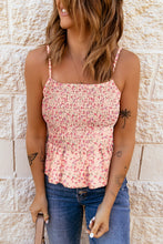 Load image into Gallery viewer, Smocked Square Neck Spaghetti Strap Cami