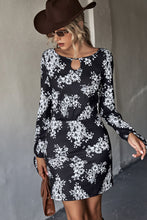 Load image into Gallery viewer, Floral Cutout Tie Cuff Mini Dress
