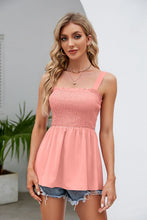 Load image into Gallery viewer, Smocked Square Neck Babydoll Tank