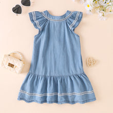 Load image into Gallery viewer, Contrast Round Neck Ruffle Hem Dress