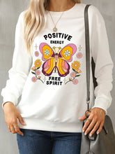 Load image into Gallery viewer, Butterfly Graphic Dropped Shoulder Sweatshirt