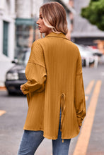 Load image into Gallery viewer, Slit Dropped Shoulder Longline Shirt