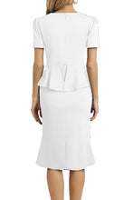 Load image into Gallery viewer, Square Neck Short Sleeve Pencil Dress