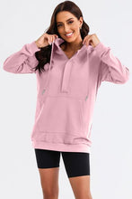 Load image into Gallery viewer, Drawstring Half Zip Hooded Dress
